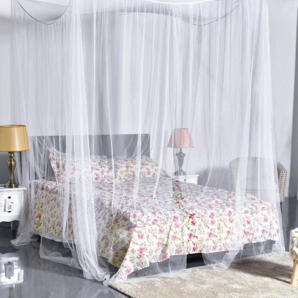 White bed canopy